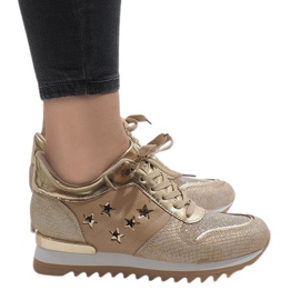 Gyldne sneakers på kilen G-127 gylden
