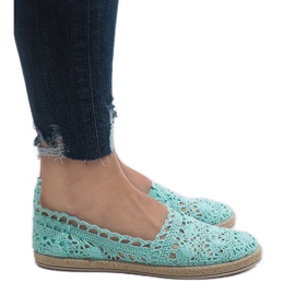 Grønne sneakers med blonder JX57P