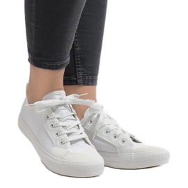 Hvide glitter sneakers BOK-1138