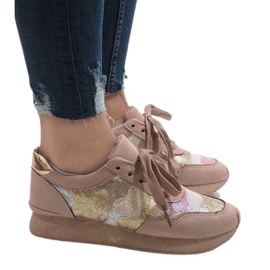 Lyserøde sports wedge sneakers T025