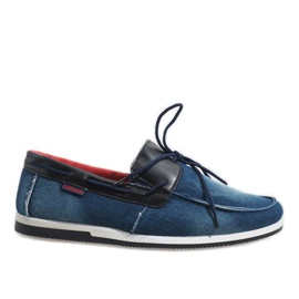 Elegante marineblå sko AB108-1 loafers marine blå