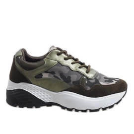 Grønne moderigtige sportssko, camo LT013