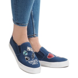 Marineblå slip-on sneakers NB102P marine blå