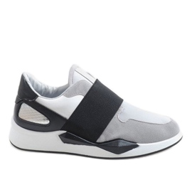 Grå lycra sneakers R371 hvid