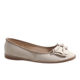 Beige ballerinaer med en sløjfe SK40
