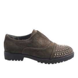 Grønne slip-on sko med 22-2 studs flerfarvet