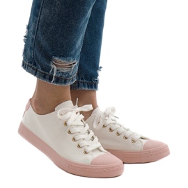 Hvide sneakers YZ110-9 lyserød