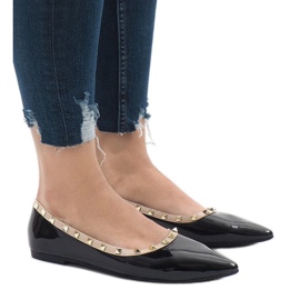 Sorte ballerinaer med studs 127-16