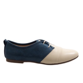 Oxford beige jazz sko 2 marine blå