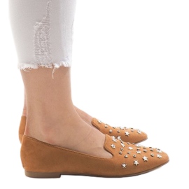 Kamel loafers ballerinaer F3262 brun