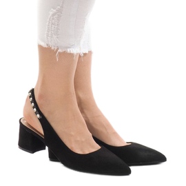 Sorte pumps på stiletto FM98502-2