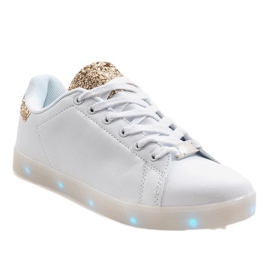 Hvide glødende sneakers 7-P7936F1-12