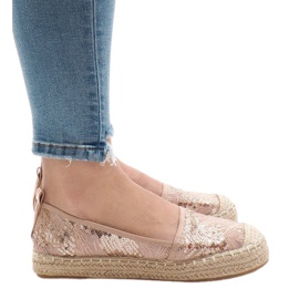 Lyserøde åbnede espadriller L08-71