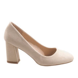 Beige høje hæle 7436