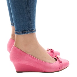 Pink pumps i ruskind 50987 lyserød