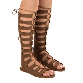Brune flade gladiator sandaler 289-9