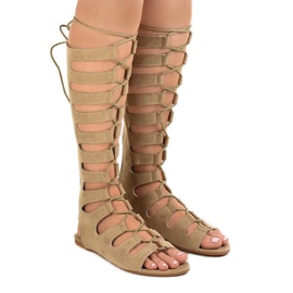 Beige flade gladiator sandaler 289-9