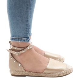 Gyldne espadrillessandaler med et TH-155 spænde gylden