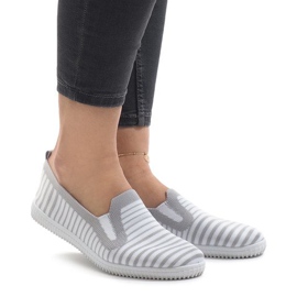 Grå stribede sneakers XJ-2909
