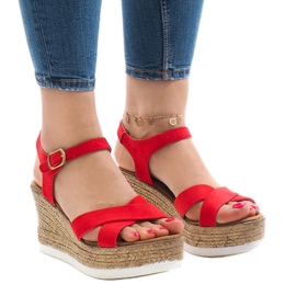 Røde kile sandaler XL104