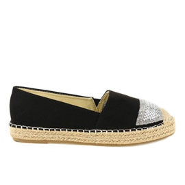 Sorte sneakers espadriller på 180-6 platformen