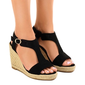 Sorte kile sandaler H-69 espadriller