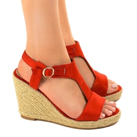 Røde kile sandaler H-69 espadriller