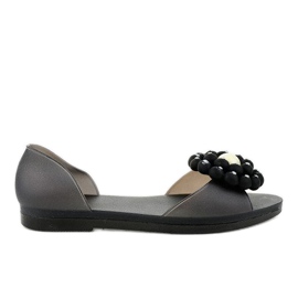 Sorte Meliski sandaler med blomst HM701