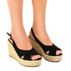 Sorte kile sandaler espadriller 68-150