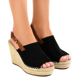 Sorte kile sandaler KA-20 espadriller