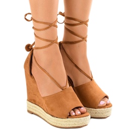 Brune kile sandaler espadriller F35-18