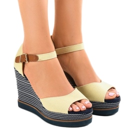 Beige kile sandaler espadrilles 9079