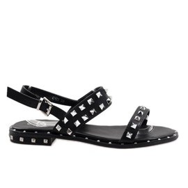 Sorte sandaler med studs C123