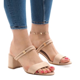 Beige høje hæle M806