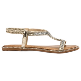 SHELOVET Golden Slip On Sandals gylden