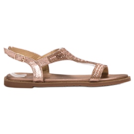 Super Mode Casual sandaler med cubic zirconia lyserød