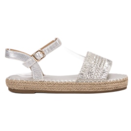 Small Swan Espadrilles sølv sandaler grå