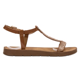 Forever Folie Sandaler med cubic zirconia brun