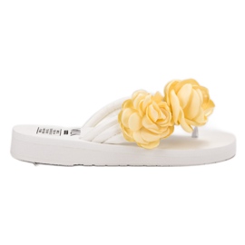 SHELOVET Let flip-flops med blomster hvid