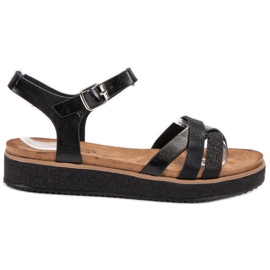Bestelle Sandaler med glittersåler sort