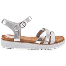 Bestelle Sandaler med glittersåler grå