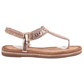 SHELOVET Lyserøde sandaler med flip-flops