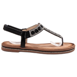 SHELOVET Sorte sandaler med flip-flops
