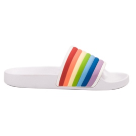 Sweet Shoes Farverige gummi flip -flops hvid flerfarvet