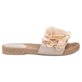 SHELOVET Beige Espadrilles hjemmesko