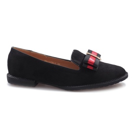 Sorte slip-on sko med en Rossa sløjfe