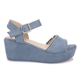Blue Laguna sandaler med kilehæl blå