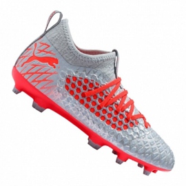Puma Future 4.3 Netfit Fg / Ag Jr 105693-01 fodboldsko flerfarvet grå