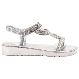 Bestelle Slip-on sandaler på platformen grå