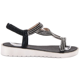 Bestelle Slip-on sandaler på platformen sort